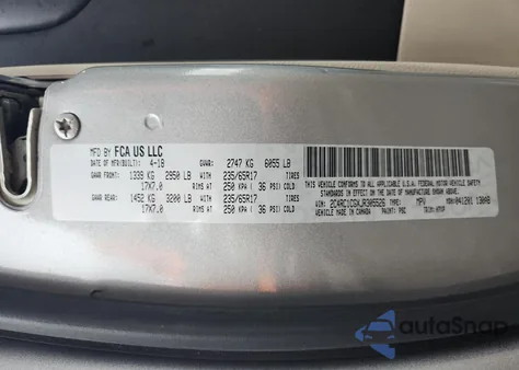 2018 Chrysler Pacifica Lx из США, поврежденный, VIN 2C4RC1CGXJR305526